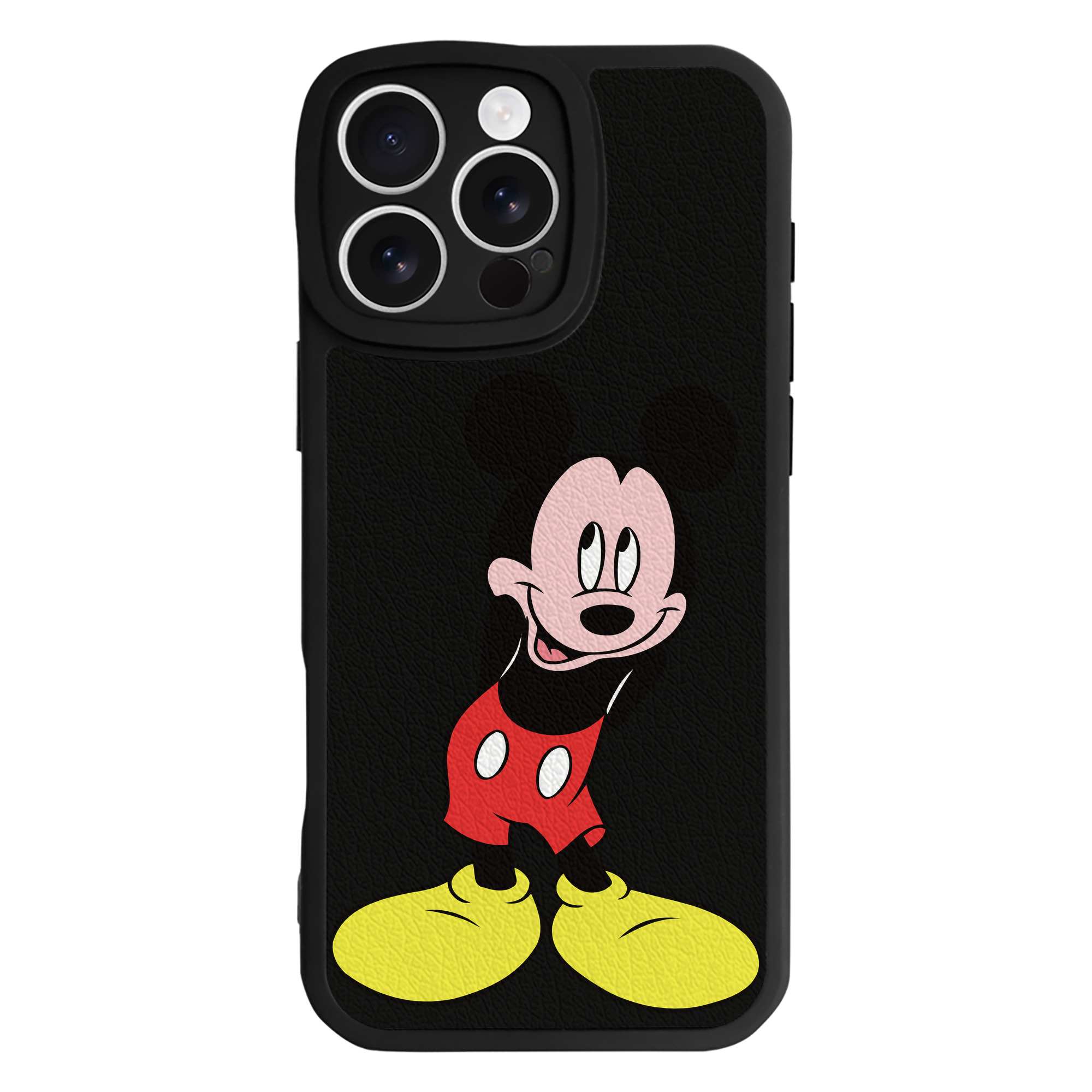 （画像用） ミッキーマウス Mickey Mouse 【iPhone 16シリーズ対応】シリコンスマホケース（レザー調） 材質：シリコン